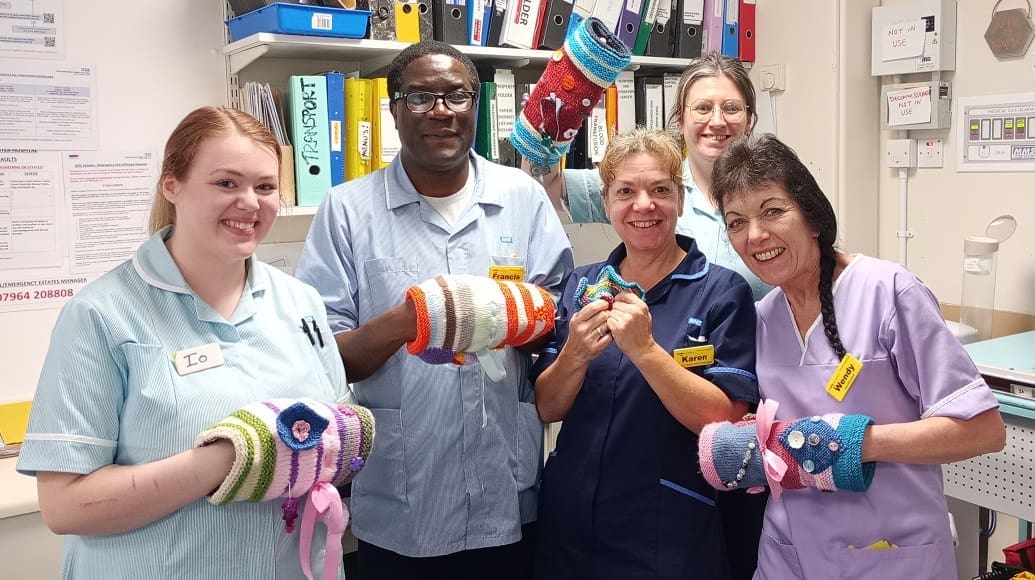 Twiddle mitts bring a splash of colour to Windrush Ward