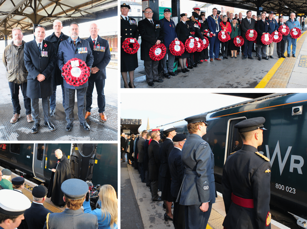 Poppies to Paddington at Gloucester Railway Station.