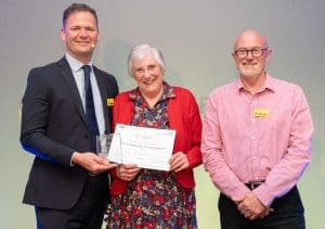 Photo of Mary Macdonald with Douglas Blair and Graham