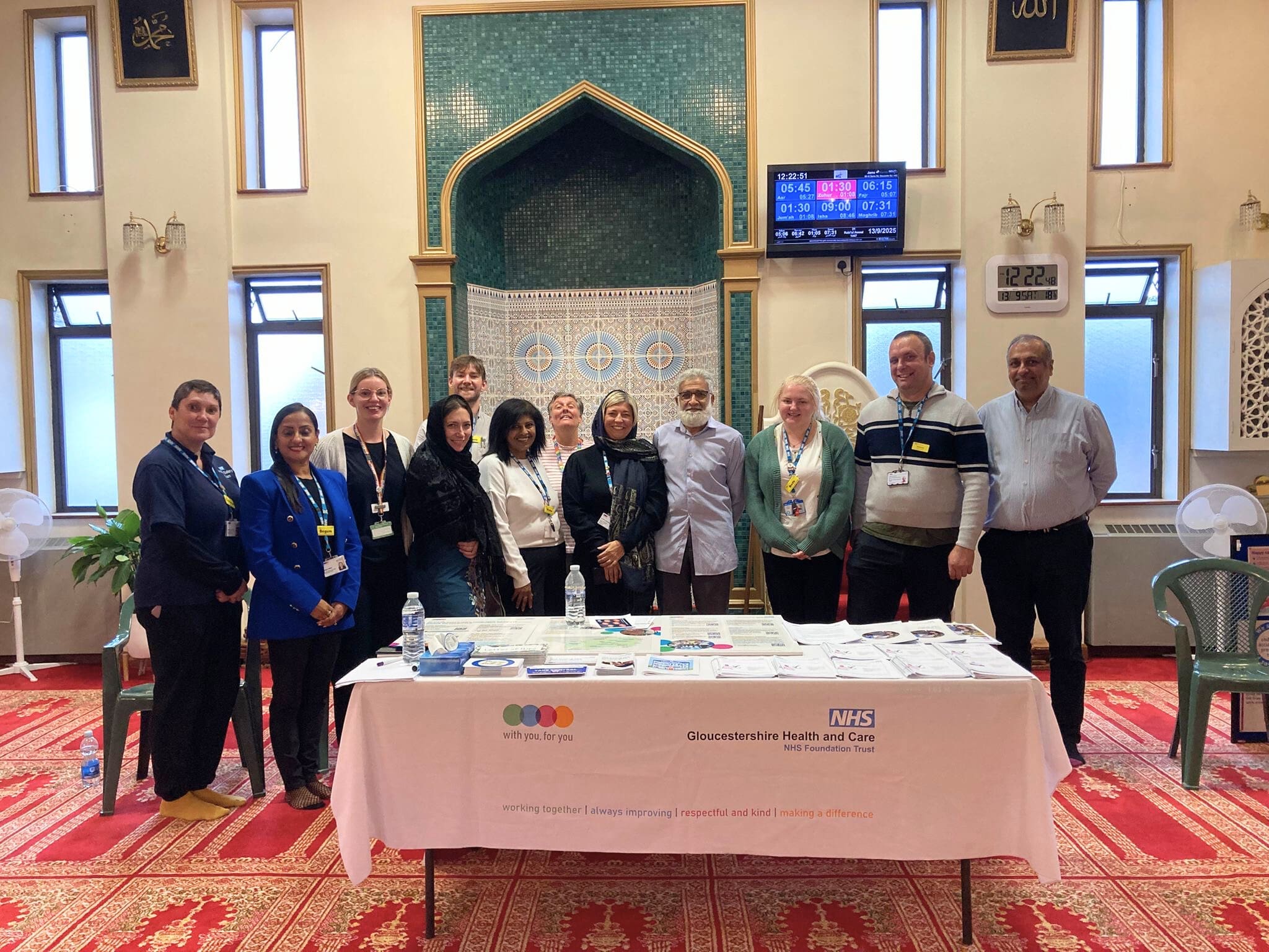 Community outreach helth event at Jamal Al-Karim Mosque, Gloucester