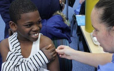Community flu clinics for children and students